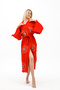 Muslin Kimono 100% Cotton Eye Printed Patterned Bathrobe Kaftan Dressing Gown Red - 4