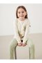 Lcw Kids Ecru Crew Neck Butterfly Girls' T-Shirt and Leggings 2-Piece