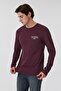 Renzo Men's 100% Cotton O-Neck Long Sleeve T-Shirt Claret Red - 4