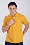 Twins 1 Men's 100% Cotton Pique Polo Neck T-Shirt Mustard - 2