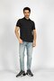 Multi Men's 100% Cotton Printed Pique Polo Neck T-Shirt Black