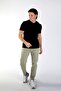 Jonat Men's 100% Cotton V-Neck T-Shirt Black