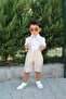 Cream Jumpsuit with Two Front Buttons