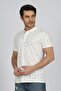 Newandy Men's 100% Cotton Polo Neck T-Shirt Off White - 3