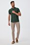 Newpine Men's 100% Cotton Polo Collar T-Shirt Dark Green