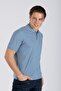 Twins 1 Men's 100% Cotton Pique Polo Collar T-Shirt Light Blue - 2
