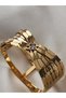 Jeweler Model Gold Steel Handcuff Bracelet Spiral Model Zircon Stone Gold - 2
