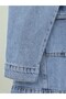 Stone detailed spreading pocketed denim jacket - ice blue - 8