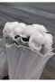 1 Mt Ruffled Pearl Flower Tulle - Bridal Bouquet Material - 2