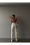 By-2962 Jean Women's Beige High Waist Mom Fit Jeans Cream Jeans Narrow Leg Trousers - 3