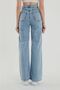 Zero Max Women's Snow Wash Blue Lycra Super High Waist Loose Jeans Palazzo Trousers - 3