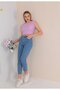 By-3238 Women's High Waist Mom Jeans Lycra Stretch Jeans Skinny Leg Pants