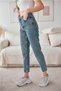 High Waist Blue Mom Jeans Snow Wash Lycra Mom Jeans (Buy 1 size larger) - 2