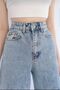 Benjamin Floara Snow Wash Blue Lycra Super High Waist Loose Jeans Palazzo Trousers - 2