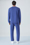 Ping Men's Crew Neck Relaxed Front Print Detailed Elastic Waist Navy Blue Tracksuit Set - 8