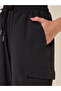 Solid Mid-Rise Wide Leg Cargo Pants - 3