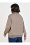 Oversized Longline Polo Sweatshirt with Embroidery Detail - 5