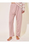 Texture Striped Round Neck T-Shirt & Pyjama Set - 6