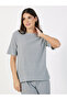 Ribbed Round Neck Top & Wide Leg Pants Pyjama Set - 3