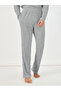 Ribbed Long Sleeves T-Shirt & Open Hem Pyjama Set - 4