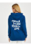 Regular Fit Longline Slogan Print Hoodie - 5