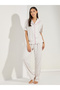 AOP Drop Shoulder Contrast Piped Shirt & Pyjama Set