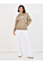 Regular Fit Slogan Print Sweatshirt with Front Pocket - 2