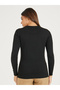 Slim Fit Round Neck Sweater with Button Cuff Detail - 4