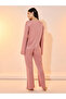 Contrast Edge Bow Detail Top & Pyjama Set - 5