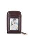 Unisex 11 Compartment Genuine Leather Zippered Credit Card Holder Wallet - 4