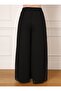 Plus Size Loose Cut Lined Chiffon Trousers - Black - Alia - 7