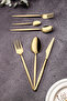 Mango Kitchen Helen Gold Steel Stainless 6 Person 36 Piece Cutlery Set 18/10 304 - 2
