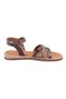 Women's Brown Adjustable Buckle Leather Sandals - 3