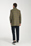 Callisto Men's Khaki-Navy Blue Plaid Patterned Regular Fit Mock Neck Thick Melton Coat - 8