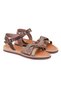 Women's Brown Adjustable Buckle Leather Sandals