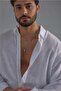 Men's Linen White Button Shirt White - 6
