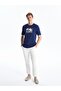 Lcwaikiki Classic Light Navy Blue Crew Neck Short Sleeve Printed Combed Cotton Men's T-Shirt (S4) - 2