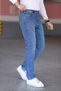 Light Blue Lycra Men's Jeans - Regular Fit, Normal Waist, Thick Fabric - 2