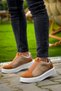 Kb-007 Kuback Mink Tan High Sole Single Strap Laceless Casual Men's Shoes - 2