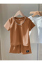 Printed Children's T-Shirt Shorts Top and Bottom Set 3-Piece Set - 5
