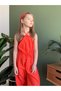 Girl's Special Style Design Stylish Colorful Jumpsuit with Neck Tie - 6