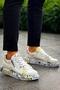 Kb 02 Lace-Up Crocodile White Yellow Casual Men's Shoes