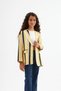 Girls' colorful striped logo detailed blazer jacket - 6