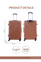 حقيبة سفر Aurora Checked-In Luggage متوسطة الحجم (24 بوصة) من مادة ABS الصلبة مع 4 عجلات دوارة وقفل - 5