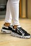 Kb-02 Kuback Lace-Up Crocodile Black Newspaper Casual Men's Shoes - 4
