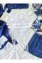 Navy Blue Silk Satin Boxed 7 Piece Giant Bridal Set 6862 - 3