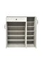 Zenith 3 Door & 1 Drawer Shoe Rack 21 Pairs-white Oak Cement L107xw39.5xh115cm - 4