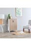 Prima 2 Door Shoe Cabinet - White/Sonoma Oak L60xW30xH88cm - 2