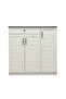 Zenith 3 Door & 1 Drawer Shoe Rack 21 Pairs-white Oak Cement L107xw39.5xh115cm - 3