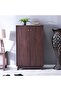 Jazz 21-Pair Shoe Cabinet-Dark Brown L80xW40xH134cm
